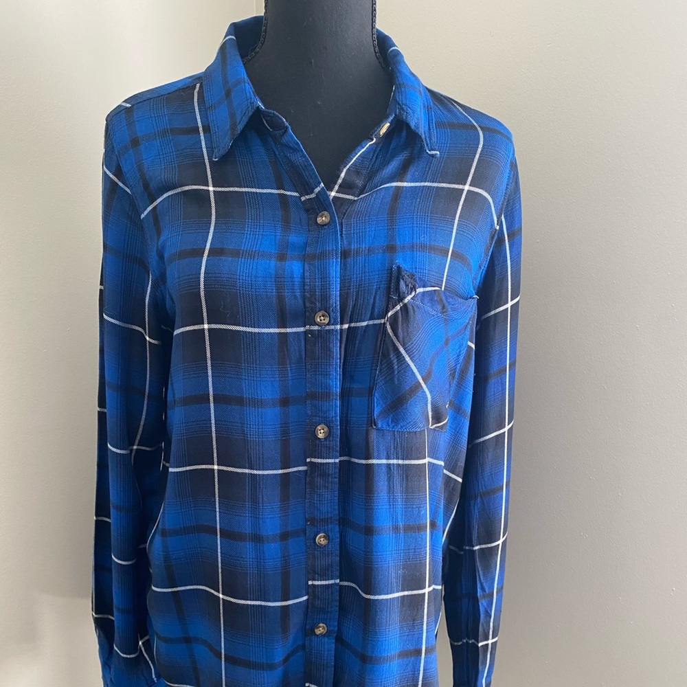 Abercrombie Blue and Black Button Down